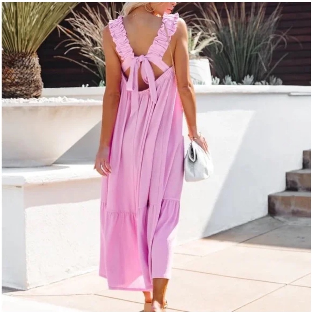 VICI open back tie back maxi